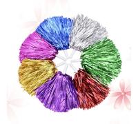 6pcs Plastic Cheerleader Pom Poms 17g Straight Handle for Youth Squad | Plastic Build, 17g Per Piece, Fundraiser and Special Event Use, Sold as Pair Random Color
