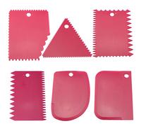 6pcs Plastic Clay Scraper Set Scraping Handle Carved Soft Clay Sculpture Knife Industrial Clay Scraper Sculpture Tool Pottery Tools, Blue(Rose Red)