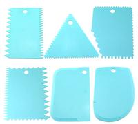 6pcs Plastic Clay Scraper Set Scraping Handle Carved Soft Clay Sculpture Knife Industrial Clay Scraper Sculpture Tool Pottery Tools, Blue(Blue)