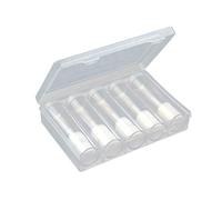 6pcs Plastic Clear Round Cases Coin Storage Protective Tube Holder with Storage Box (5 Tube + 1 Storage Box)