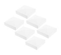 6pcs Plastic Fence Post Pyramid Caps 4 Inch White Abs Covers
