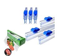 6pcs Plastic Film Cutter Reusable Foil Slide Cutters Self-Adhesive Two-Way Sliding Cutter Kitchen Plastic Wrap Slide Replacement Suitable for Plastic Wrap, Aluminum Foil Paper (Insert Style 33cm)