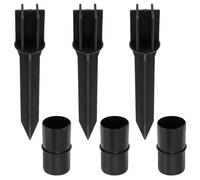 6pcs Plastic Ground Stakes for Solar Lights Hollow Rod Link Buckle