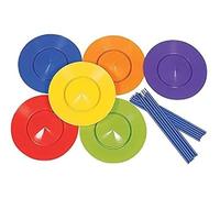 6Pcs Plastic Juggling Plates Set with 12Pcs Sticks, Circus Acrobatic Performance Props Colorful Party Playset for Entertainment