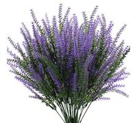 6pcs Plastic Lavender,Purple Artificial Flower,UV Resistant Flowers Bouquets For Outdoors Home Decor