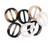 6PCS Plastic Oval Smoothly Fashion Silk Scarf Clips Clasp Ring Scarf Buckle Slides Clothing Ring Wrap Holder for Women Girls Silk Neckerchief Clothing T-Shirt (Color Random), Random, 5cm/2inch