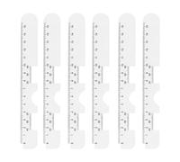 6pcs Plastic Pupil Distance Meter Optical Ruler with Accurate Scale | Hard Ruler, Double Sided Markings, Nose Bridge Centering, Lightweight Portable Design for Eye Measurement