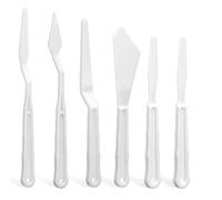 6Pcs Plastic Spatula Palette Knives, Palette Knife Set Thin and Flexible Art Knife Tools Pallet Knife for Acrylic Paint Painting Knife Mixing,Spreading,Scratching,Layering Colors,Watercolor Painting