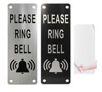 6Pcs Please Ring The Bell Door Sign,15x5cm Self Adhesive Doorbell Stickers With Adhesive Backing For Door Office Home Shop (Black Silver)