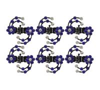 6pcs Plum Blossom Mini Hair Claw Clip Rhinestone for Women | Blue Alloy Design, Lightweight Comfortable Wear, for Parties and Special Occasions, Elegant Chic Look
