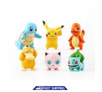 6pcs Pokemon Pikachu Figures Toys Display Cake Toppers Kids Party Gift