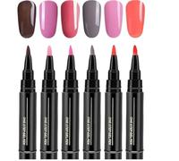 6PCS Polish Nail Polish Pens,Nail Varnish Pens 3 In 1 Gel Nails Polish Pen Set,Nude Nail Polish,Kids Nail Polish Sets for Girls,One Step DIY Nails Varnish Pen,DIY Nail Pens for Girls and Ladies (B)