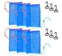 6PCS Polyethylene Bait Bags for Crab Traps with Plastic Lockers, Bait Storage, Portable Folding Crabbing Equipment, Outdoor Fish Trap & Shrimp Net, Fishing Accessories for Crawfish, Minnow & Lobster
