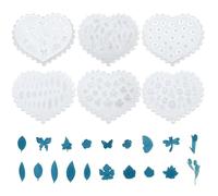 6pcs Polymer Clay Silicone Molds, Various Mini Patterns Butterfly Flower Leaves Leaf for Crafts Pottery Cutters Tools for Jewelry Earring Making DIY and Decor