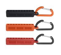 6PCS Portable Drill Bit Storage Belt with 10 Holes and Carabiner for Organized Tool Management on Job Sites and Home Projects (Orange)