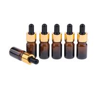 6pcs Portable Empty Glass Dropper Bottles for Essential Oils & Perfumes, Environmentally Friendly Packaging, Travel-Friendly, Brown Color, Glass Material, 6-5ml