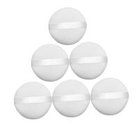 6Pcs Portable Round Plush Powder Puff for Loose and Pressed Powder Makeup Gentle Skin Friendly Face Powder Puff Reusable and Durable with Hand Stitched Ribbons