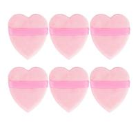 6Pcs Powder Puffs Soft Fluffy Heart Shape Face Setting Powder Puff Washable Skin-Friendly Multi-Use Triangle Puff for Pressed, Loose