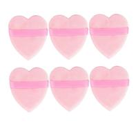 6Pcs Powder Puffs Soft Fluffy Heart Shape Face Setting Powder Puff Washable Skin-Friendly Multi-Use Triangle Puff for Pressed, Loose Setting