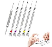 6Pcs Precision Screwdriver Set, 5 Sizes Flathead Watch Screwdriver Set and 1 Watch Pins Removal Tool, Watch Repair Tool Kit for Watches Eyeglasses Jewelry Electronics Repair (0.8/1/1.2/1.4/1.6mm)
