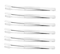 6pcs Precision Tweezers Flat Wide Tip Stamp Tweezers Stamps Documents Photo Development Collectibles