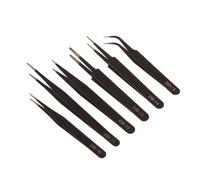 6Pcs Precision Tweezers Set, Stainless Steel Anti-Static Tweezer Tool for Electronic Repair Process Modeling