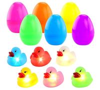 6Pcs Prefilled Easter Eggs With Light Up Duck Bath Toys Floating Sensory Bath Toys For Baby Bath And Toddler Bath Colourful Easter Gift Set