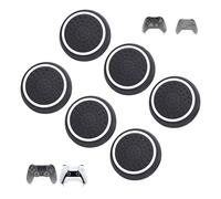 6Pcs Premium Silicone Thumb Stick Grips Caps - Controller Grips, Controller Thumb Grips, Performance Replacement Thumb Grips Compatible With PS3 / PS4 / PS5 / Xbox One 360 Controller（6Pcs All Black）