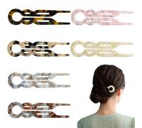 6Pcs Prestige Hair Pins,French Hair Pin,French Twist Hair Pin for Thick Long Hair, U-Shaped Magic Hair Grips Hair Grips for Women with Smooth Acetate Surface,Hair Styling Accessories