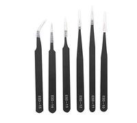6PCS Professional Anti Static Tweezers Set Stainless Steel Precision ESD Safe Tweezers for Electronics Jewelry Repair Watchmaking and Crafting Non Maintenance Tools