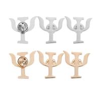 6pcs Psychology Symbol Brooch Pins Alloy Badge Set for Backpacks | Silver Finish, Clasp Back Design, Secure Attachment for Scarves, Conferences and Everyday Work