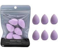 6Pcs Purple Mini Makeup Sponge, Small Beauty Sponge Blender Set for Foundation, Powder and Concealer