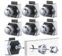 6Pcs Push Button Door Lock, Keyless Push Button Latch Fits 14-16mm Thick, Rv Cabinet Door Latch, Cupboard Locks for Yachts, Motorhome, Caravan Rv Cabinet Refrigerator