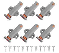 6Pcs Push to Open Latch, Push to Open Door Catches, Heavy Duty Touch Open Latch, Grey Spring Release Snap Roller Door Catch for Closet Closing Wardrobe Closure