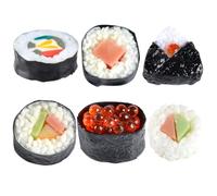 6pcs Pvc Sushi Model Props Artificial Japanese Rice Rolls