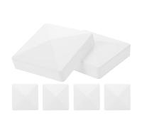 6pcs Pyramid Post Cap PVC White for 3.5 Inch Square Posts | Decorative Finish, Post-top Protection, Porch and Dock Railing Use, Maintenance-free Outdoor Accessory
