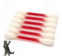 6pcs Q Tip Cat Toy,Cotton Swabs Cat Toys With Catnip,Giant QtipCat-Toy,Interactive Cat-Chew Toy,Cats Lovers Gift Sturdy Teething Chew,Interactive CatKickerToy For Indoor, Care For Anxiety Relief(A)