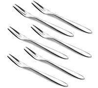6pcs Quality Stainless Steel Forks Gift Sets for Escargot Olive Prawn Crab Cocktail Antipasti Cheese Pastry Dessert Fruit Salad Appetizer, Cute Metal