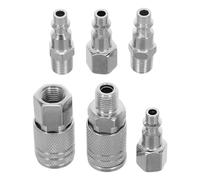 6pcs Quick Coupler and Plug Kit Set Male Female Npt 1/4 Inch | Nickel-plated Iron Material, Sturdy Quick Connect Fittings for Automotive Technicians and Air Hose Use
