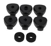 6pcs Quick Release Cymbal Cap Replacement Black Plastic | Triangular Design, Black Cotton Cushions Included, for Splash Cymbals and Cymbals