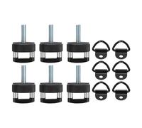 6pcs Quick Removal Thumb Screw Steel Billet Aluminum D Ring Hardtop Bolts for Wrangler JK JT 2007-2018 (Black)