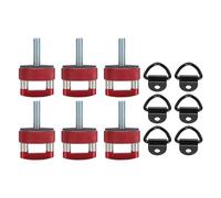 6pcs Quick Removal Thumb Screw Steel Billet Aluminum D Ring Hardtop Bolts for Wrangler JK JT 2007-2018 (Red)