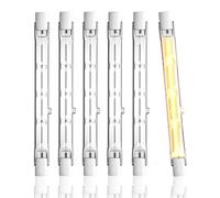 6Pcs R7s Halogen Bulb 118mm,300W 4200LM R7s Linear Halogen Light Bulbs Dimmable,2800K Warm White Floodlight Bulb, J118 Security Light Bulb for Outdoor Flood Lights, Spotlights, Landscape Lighting