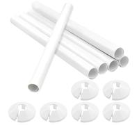 6PCS Radiator Pipe Covers White 15mm Plastic Pipe Covers with Pipe Collars | Radiator Tube Covers,Snap On Radiator Pipe Collars Covers,Universal Fit Pipe Sleeves for Heating Pipes, Decorative Pipe Trim