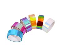 6Pcs Rainbow Colored Masking Tape Decorative Craft Waterproof Adhesive Iridescents Tapes for Art Office Supplies Painting and Project Tape