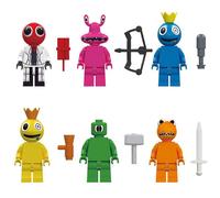 6Pcs Rainbow Friends Minifigure Set - Assembled Mini Building Block Action Figures, Ideal Kids Gift