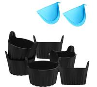 6PCS Ramekins for Air Fryer,Air Fryer Accessories Poached Egg Moulds,Silicone Egg Poacher Cups for AirFryer, Microwave and Oven