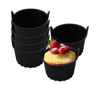 6PCS Ramekins for Air Fryer, Air Fryer Egg Mould, Food-Grade Silicone Ramekins for Poaching Eggs, Baking Soufflés, Muffins, Custards and Puddings