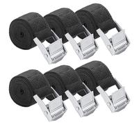 6Pcs Ratchet Tie Down Straps, 1m x 25mm Heavy Duty Lashing Straps, Adjustable Black Bike Rack Straps Tensioning Belts with Quick Release Cam Bukle for Vans, Motorcycle, Trucks,Trailer, Luggage, Cargo