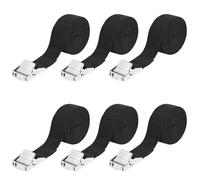 6PCS Ratchet Tie Down Straps Heavy Duty Lashing Straps 2m x 25mm Adjustable Tensioning Belts with Quick Release Cam Buckle for Motorcycle Cargo Trucks Trailer Luggage
